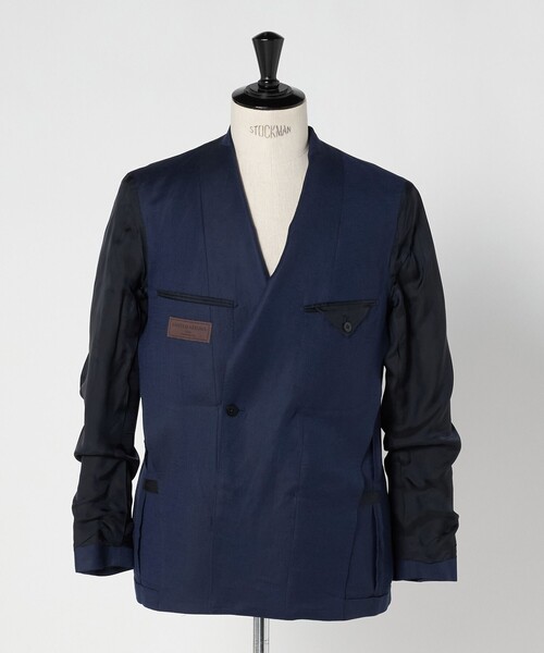UNITED ARROWS(ユナイテッドアローズ)の「Vitale Barberis Canonico ウールリネン カルゼ ダブル 6ボタン ブレザー(テーラードジャケット・メンズ・ネイビー・46/48/50)」の10枚目の写真