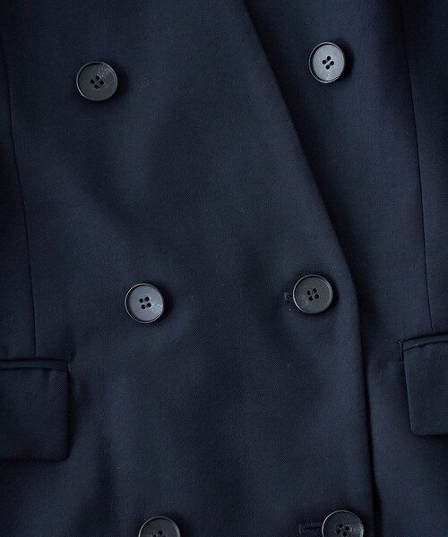 RONEL(ロネル)の「【RONEL】ノーカラーダブルジャケット(ノーカラージャケット・レディース・ネイビー・M/S)」の3枚目の写真