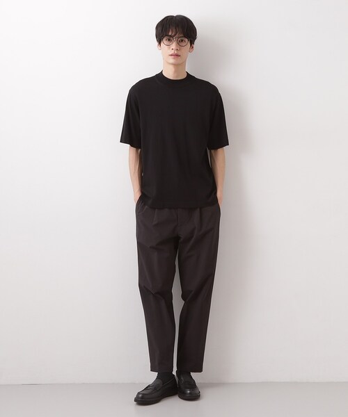 THE SHOP TK (ザ ショップ ティーケー )の「《KURO》半袖モックネックニット 接触冷感(ニット/セーター・メンズ・ブラック・01/02/03/04)」の6枚目の写真