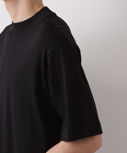 THE SHOP TK (ザ ショップ ティーケー )の「《KURO》半袖モックネックニット 接触冷感(ニット/セーター・メンズ・ブラック・01/02/03/04)」の12枚目の写真