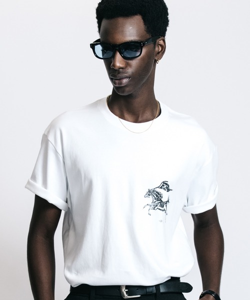 CRIMIE（クライミー）の「CR MUSUTANG USED PRINT T SHIRT（Tシャツ/カットソー・メンズ・ブラック/ホワイト・XXL/XL/L/M）」の2枚目の写真