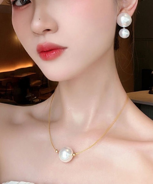 shoppinggo(ショッピングゴー)の「ピアス 2連 パール モチーフピアス フックピアス 大ぶり 揺れる アクセサリー プレゼント 上品(ピアス(両耳用)・レディース・ホワイト・FREE)」の10枚目の写真