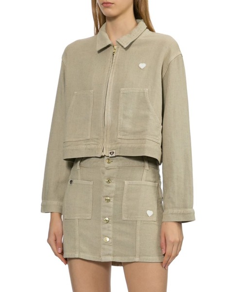 A BATHING APE（アベイシングエイプ）の「LINEN JACKET（ミリタリージャケット・レディース・ベージュ/ネイビー・X-SMALL/SMALL）」の5枚目の写真