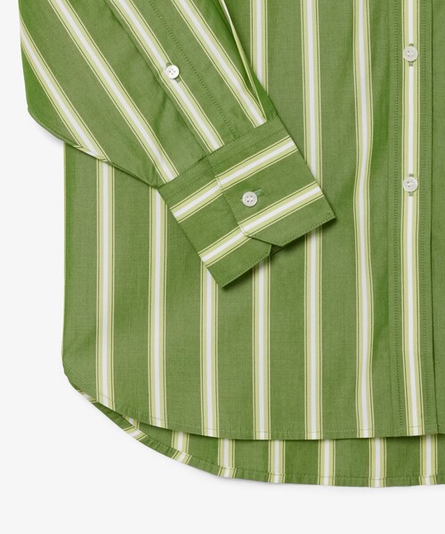 LACOSTE（ラコステ）の「オーバーサイズストライプポプリンシャツ（シャツ/ブラウス・レディース・グリーン/ブルー・34/36）」の6枚目の写真