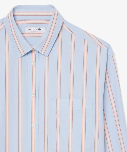 LACOSTE（ラコステ）の「オーバーサイズストライプポプリンシャツ（シャツ/ブラウス・レディース・グリーン/ブルー・34/36）」の13枚目の写真
