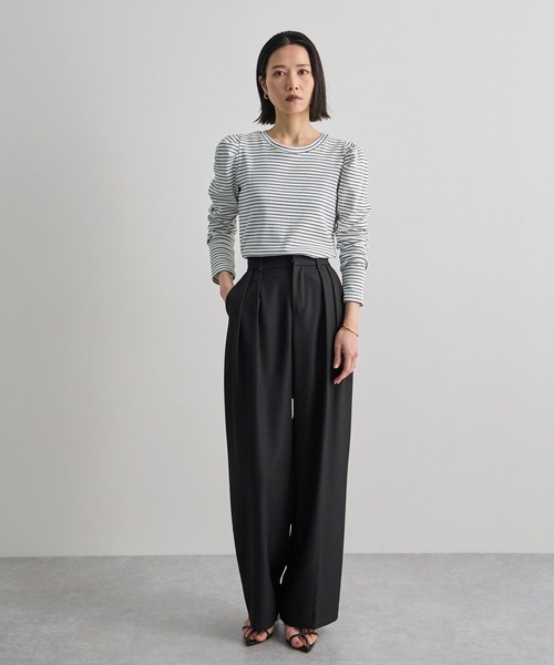 Futier land（フューティアランド）の「パワショルボーダーTOPS（Tシャツ/カットソー・レディース・オフホワイト/ネイビー/ピンク・FREE）」の8枚目の写真