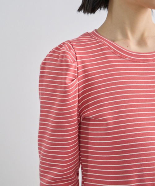 Futier land（フューティアランド）の「パワショルボーダーTOPS（Tシャツ/カットソー・レディース・オフホワイト/ネイビー/ピンク・FREE）」の14枚目の写真