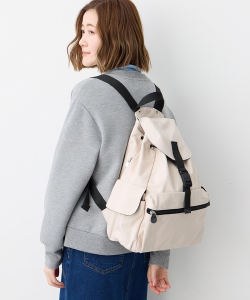 Petit Honfleur(プチオンフルール)の「【anello】巾着リュック【撥水】(トートバッグ・レディース・アイボリー/ブラック・フリー)」の18枚目の写真