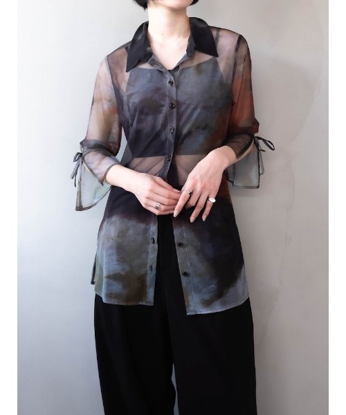 sahara(サハラ)の「Art Print Sheer Shirt(シャツ/ブラウス・レディース・その他1/その他2/その他3・FREE)」の13枚目の写真