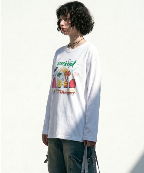 REBRENNER(リブレンナー)の「DTF ウィークエンドバイブ ロングスリーブ 長袖Tシャツ ブラウン(Tシャツ/カットソー・レディース・ブラウン・SMALL/MEDIUM/LARGE/X-LARGE/XX-LARGE/XXX-LARGE)」の5枚目の写真