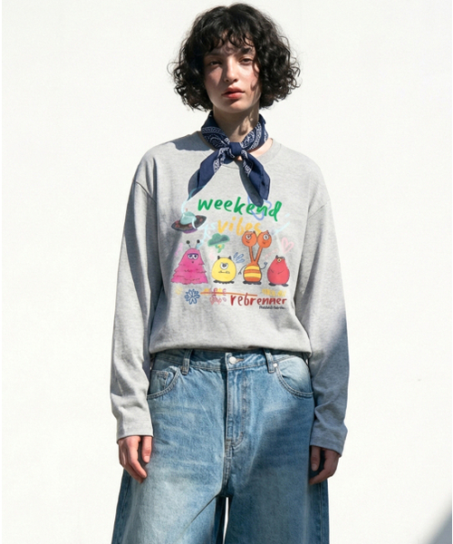 REBRENNER(リブレンナー)の「DTF ウィークエンドバイブ ロングスリーブ 長袖Tシャツ ブラウン(Tシャツ/カットソー・レディース・ブラウン・SMALL/MEDIUM/LARGE/X-LARGE/XX-LARGE/XXX-LARGE)」の7枚目の写真