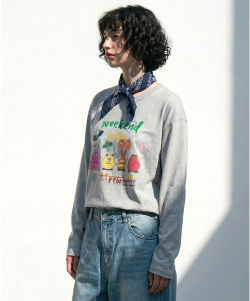 REBRENNER(リブレンナー)の「DTF ウィークエンドバイブ ロングスリーブ 長袖Tシャツ ブラウン(Tシャツ/カットソー・レディース・ブラウン・SMALL/MEDIUM/LARGE/X-LARGE/XX-LARGE/XXX-LARGE)」の8枚目の写真