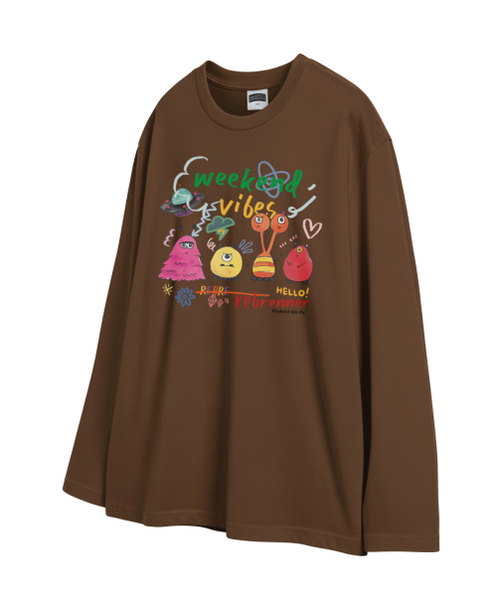 REBRENNER(リブレンナー)の「DTF ウィークエンドバイブ ロングスリーブ 長袖Tシャツ ブラウン(Tシャツ/カットソー・レディース・ブラウン・SMALL/MEDIUM/LARGE/X-LARGE/XX-LARGE/XXX-LARGE)」の10枚目の写真