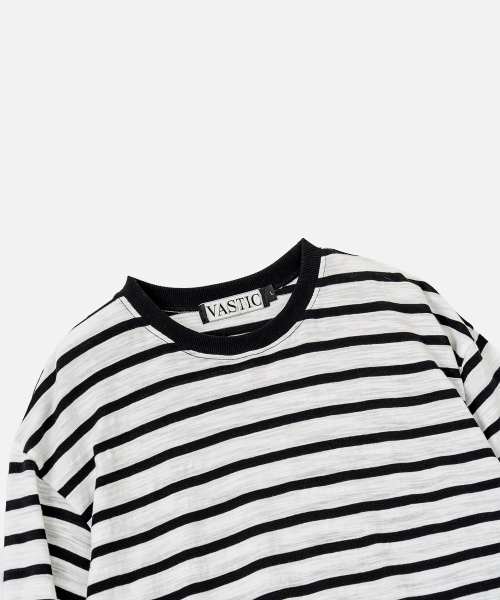 VASTIC(バスティック)の「26ストライプロングスリーブ_ブラック/ホワイト(Tシャツ/カットソー・メンズ・ブラック・MEDIUM/LARGE)」の4枚目の写真