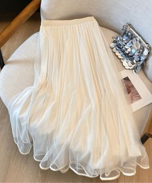 AMAJI（アマジ）の「パイピングエアリーチュールスカート（スカート）」