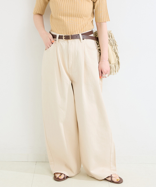Lee(リー)の「【WEB+一部店舗限定】LEE / リー TUCK RIDERS PANTS(デニムパンツ・レディース・ホワイト/ネイビー・SMALL/MEDIUM)」の6枚目の写真