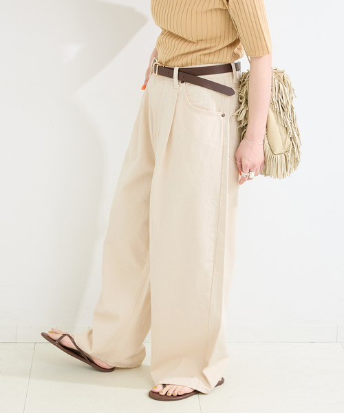 Lee(リー)の「【WEB+一部店舗限定】LEE / リー TUCK RIDERS PANTS(デニムパンツ・レディース・ホワイト/ネイビー・SMALL/MEDIUM)」の7枚目の写真