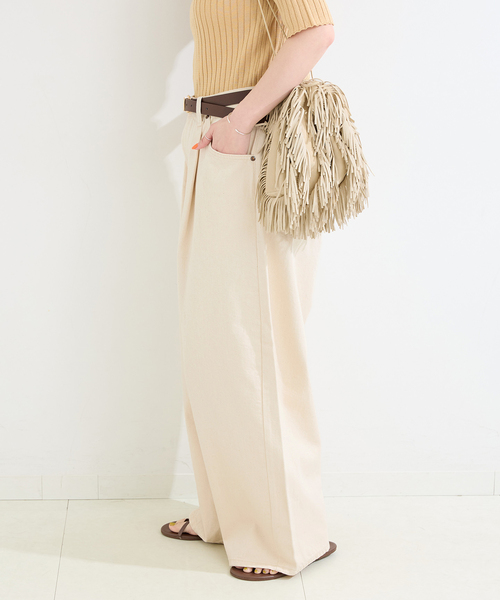 Lee(リー)の「【WEB+一部店舗限定】LEE / リー TUCK RIDERS PANTS(デニムパンツ・レディース・ホワイト/ネイビー・SMALL/MEDIUM)」の8枚目の写真