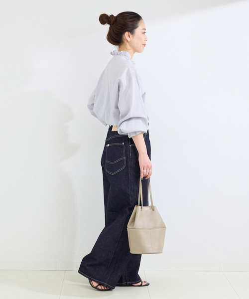 Lee(リー)の「【WEB+一部店舗限定】LEE / リー TUCK RIDERS PANTS(デニムパンツ・レディース・ホワイト/ネイビー・SMALL/MEDIUM)」の11枚目の写真