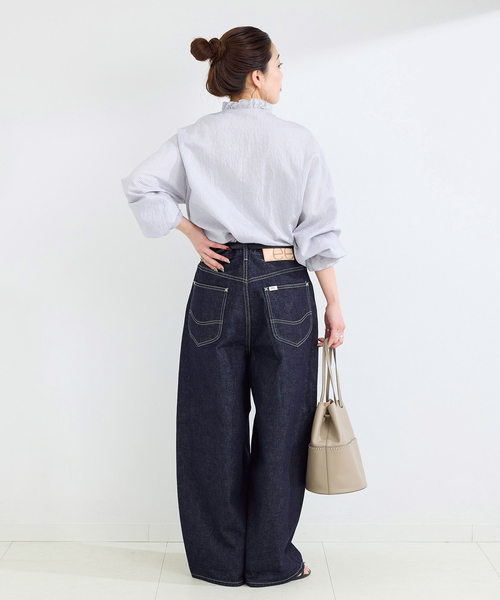 Lee(リー)の「【WEB+一部店舗限定】LEE / リー TUCK RIDERS PANTS(デニムパンツ・レディース・ホワイト/ネイビー・SMALL/MEDIUM)」の12枚目の写真