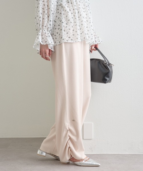 mystic（ミスティック）の「裾ギャザーリブパンツ（その他パンツ・レディース・ブラック/ブラック系その他2/ベージュ/グレー・1/2）」の4枚目の写真