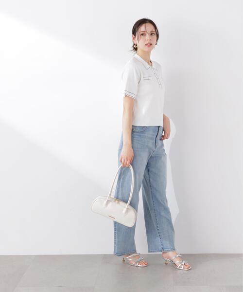 PROPORTION BODY DRESSING(プロポーションボディドレッシング)の「<UVカット>衿付きステッチラインニット / 1216170306(ニット/セーター・レディース・ホワイト系その他/ネイビー/パープル・MEDIUM/SMALL)」の6枚目の写真