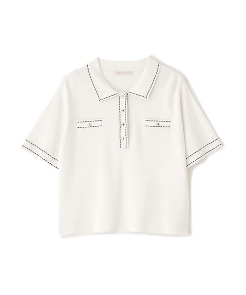 PROPORTION BODY DRESSING(プロポーションボディドレッシング)の「<UVカット>衿付きステッチラインニット / 1216170306(ニット/セーター・レディース・ホワイト系その他/ネイビー/パープル・MEDIUM/SMALL)」の10枚目の写真