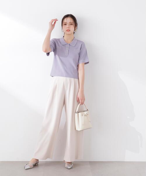 PROPORTION BODY DRESSING(プロポーションボディドレッシング)の「<UVカット>衿付きステッチラインニット / 1216170306(ニット/セーター・レディース・ホワイト系その他/ネイビー/パープル・MEDIUM/SMALL)」の22枚目の写真