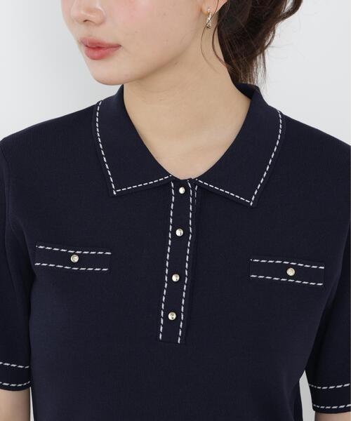 PROPORTION BODY DRESSING(プロポーションボディドレッシング)の「<UVカット>衿付きステッチラインニット / 1216170306(ニット/セーター・レディース・ホワイト系その他/ネイビー/パープル・MEDIUM/SMALL)」の17枚目の写真