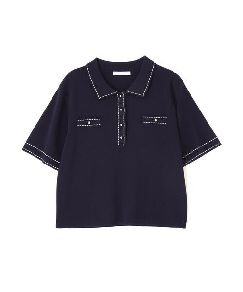 PROPORTION BODY DRESSING(プロポーションボディドレッシング)の「<UVカット>衿付きステッチラインニット / 1216170306(ニット/セーター・レディース・ホワイト系その他/ネイビー/パープル・MEDIUM/SMALL)」の20枚目の写真
