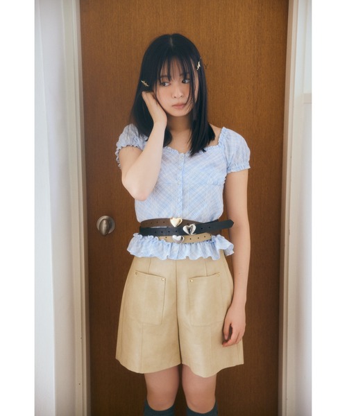 FURFUR（ファーファー）の「コンパクトチェックブラウス（シャツ/ブラウス・レディース・イエロー/ライトブルー/ブラック・F）」の5枚目の写真