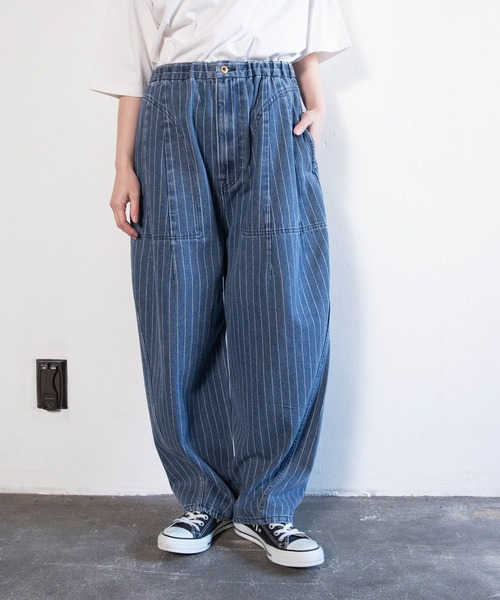 デニムパンツ34maiko様 R4448 コックさんのストライプデニムパンツ（デニムパンツ）｜URCH RNA