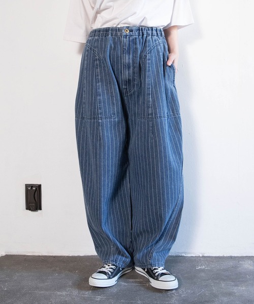 R4448 コックさんのストライプデニムパンツ（デニムパンツ）｜URCH RNA