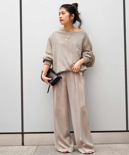 AP STUDIO（エーピーストゥディオ）の「キュプラパンツ（スラックス・レディース・ネイビー/アイボリー・34/36/38/40）」の9枚目の写真