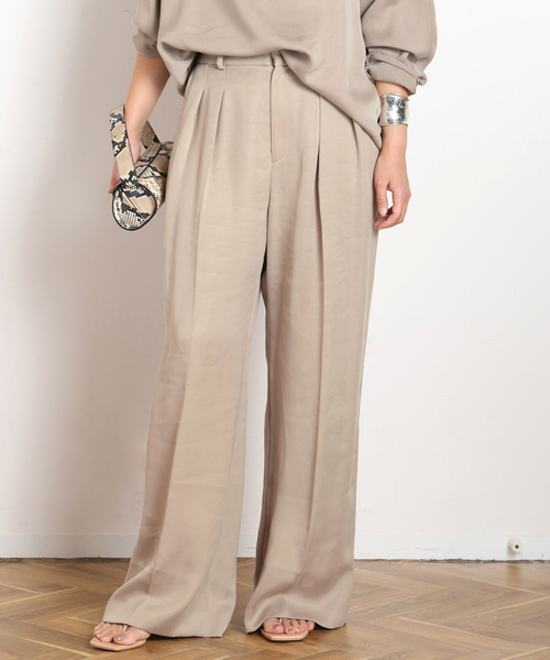 AP STUDIO（エーピーストゥディオ）の「キュプラパンツ（スラックス・レディース・ネイビー/アイボリー・34/36/38/40）」の11枚目の写真