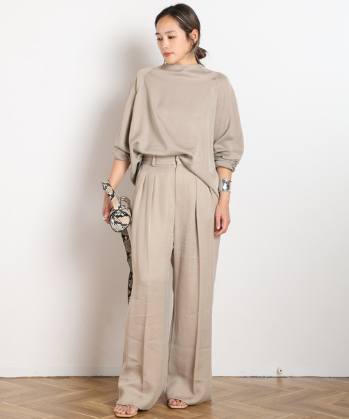 AP STUDIO（エーピーストゥディオ）の「キュプラパンツ（スラックス・レディース・ネイビー/アイボリー・34/36/38/40）」の14枚目の写真