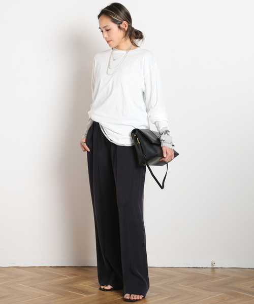 AP STUDIO（エーピーストゥディオ）の「キュプラパンツ（スラックス・レディース・ネイビー/アイボリー・34/36/38/40）」の19枚目の写真