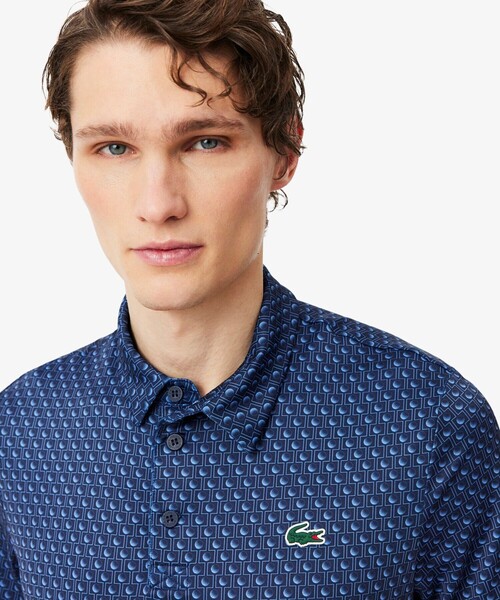 LACOSTE(ラコステ)の「総柄ゴルフプリント ウルトラドライストレッチポロシャツ(ポロシャツ・メンズ・ネイビー/ライトブルー/ホワイト/ピンク・5/4/3)」の5枚目の写真