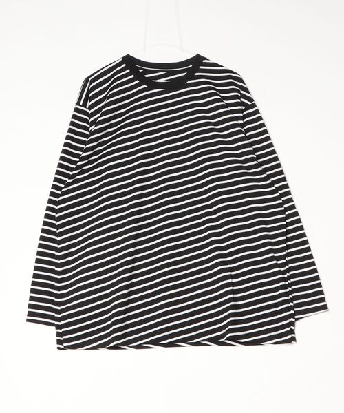 VOAAOV(ヴォアーブ)の「【VOAAOV】 BIAS BORDER Long Sleeve T-Shirt(Tシャツ/カットソー・メンズ・グレー/ブラック/ネイビー/ブラック×ホワイト・2/1)」の3枚目の写真