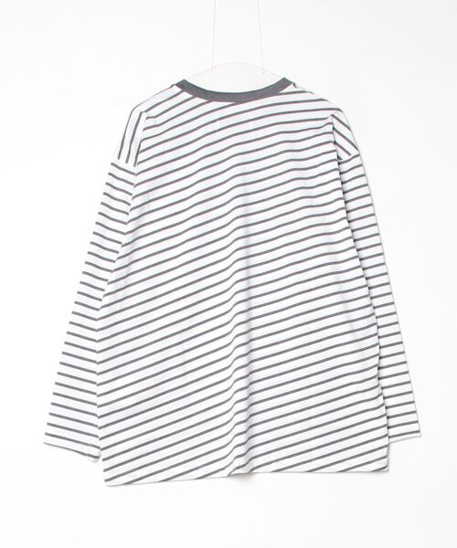 VOAAOV（ヴォアーブ）の「【VOAAOV】 BIAS BORDER Long Sleeve T-Shirt（Tシャツ/カットソー・メンズ・グレー/ブラック・2/1）」の3枚目の写真