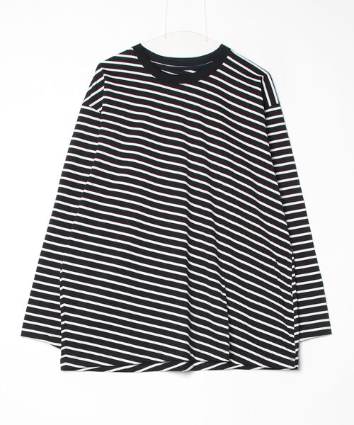 VOAAOV（ヴォアーブ）の「【VOAAOV】 BIAS BORDER Long Sleeve T-Shirt（Tシャツ/カットソー・メンズ・グレー/ブラック・2/1）」の12枚目の写真