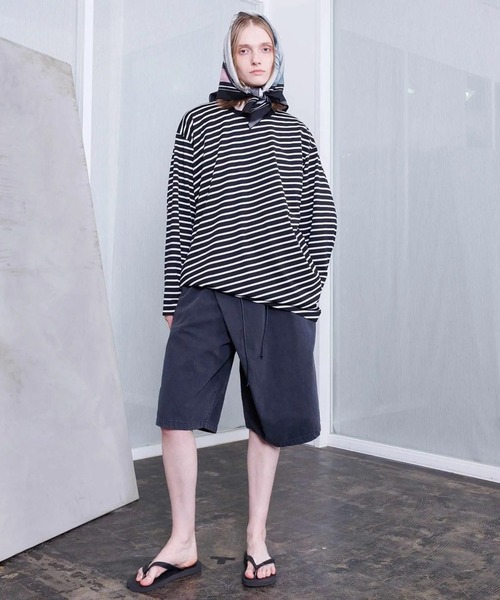 VOAAOV（ヴォアーブ）の「【VOAAOV】 BIAS BORDER Long Sleeve T-Shirt（Tシャツ/カットソー・メンズ・グレー/ブラック・2/1）」の6枚目の写真