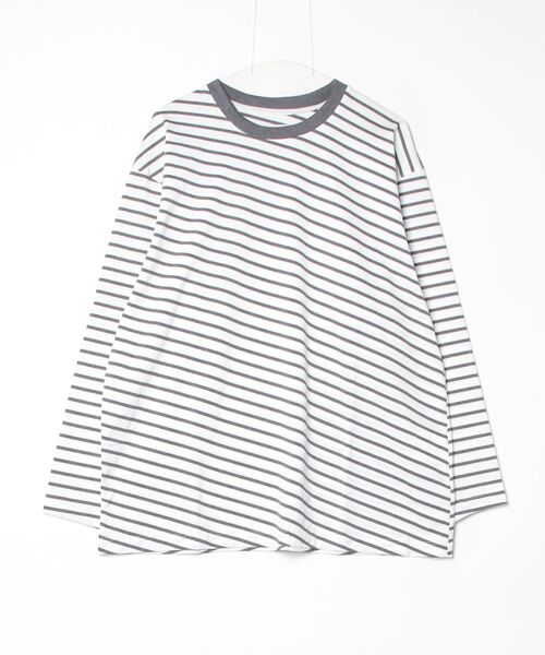 VOAAOV（ヴォアーブ）の「【VOAAOV】 BIAS BORDER Long Sleeve T-Shirt（Tシャツ/カットソー・メンズ・グレー/ブラック・2/1）」の13枚目の写真