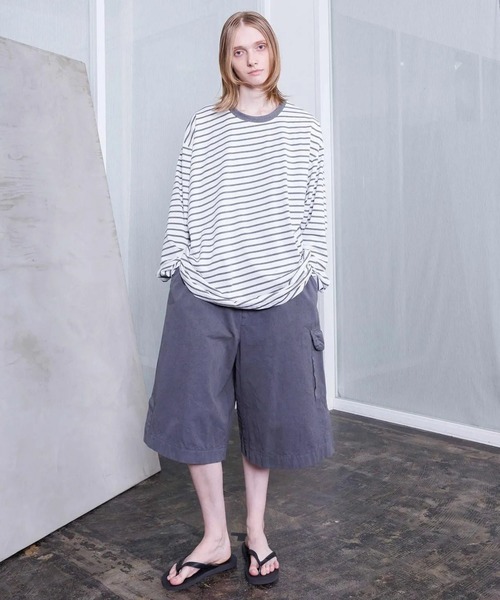 VOAAOV（ヴォアーブ）の「【VOAAOV】 BIAS BORDER Long Sleeve T-Shirt（Tシャツ/カットソー・メンズ・グレー/ブラック・2/1）」の11枚目の写真
