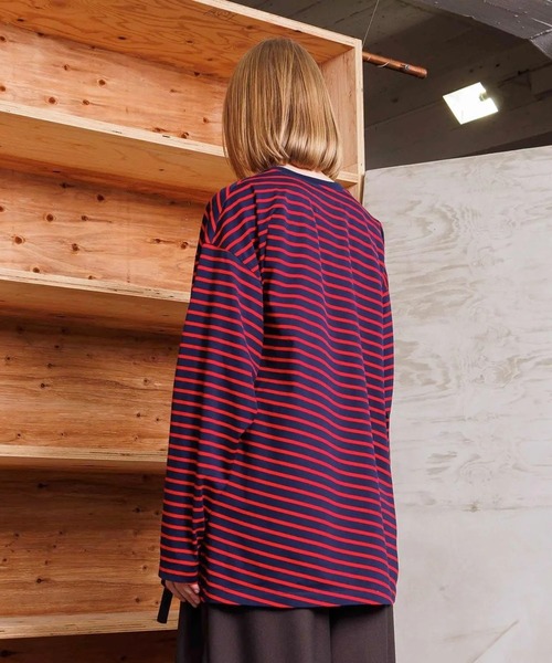 VOAAOV(ヴォアーブ)の「【VOAAOV】 BIAS BORDER Long Sleeve T-Shirt(Tシャツ/カットソー・メンズ・グレー/ブラック/ネイビー/ブラック×ホワイト・2/1)」の18枚目の写真