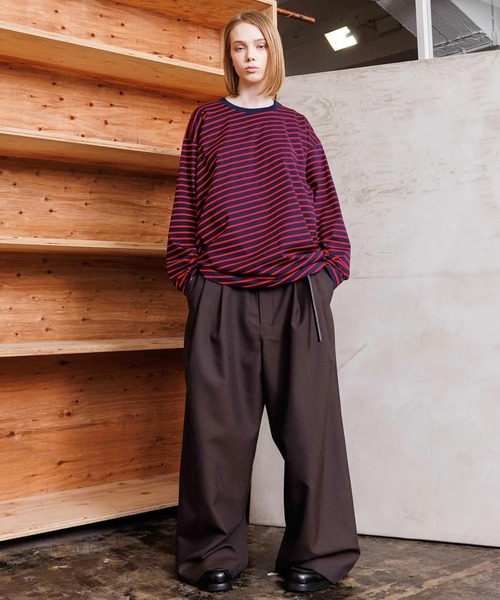 VOAAOV(ヴォアーブ)の「【VOAAOV】 BIAS BORDER Long Sleeve T-Shirt(Tシャツ/カットソー・メンズ・グレー/ブラック/ネイビー/ブラック×ホワイト・2/1)」の19枚目の写真