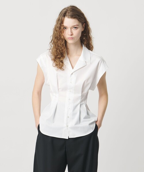 LOEFF（ロエフ）の「＜LOEFF＞TCブロード エイ シャツ（シャツ/ブラウス・レディース・ブラック/ホワイト・0/1）」の3枚目の写真