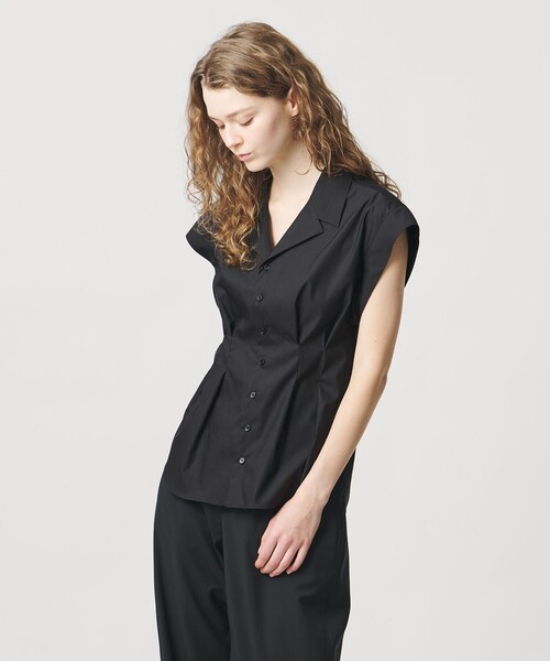 LOEFF（ロエフ）の「＜LOEFF＞TCブロード エイ シャツ（シャツ/ブラウス・レディース・ブラック/ホワイト・0/1）」の5枚目の写真