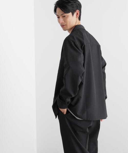 NANO universe（ナノユニバース）の「セオアルファ オープンカラーシャツ 長袖（シャツ/ブラウス・メンズ・ブラック/グレー/ブラウン・M/L/S）」の6枚目の写真