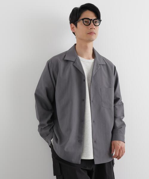 NANO universe（ナノユニバース）の「セオアルファ オープンカラーシャツ 長袖（シャツ/ブラウス・メンズ・ブラック/グレー/ブラウン・M/L/S）」の19枚目の写真